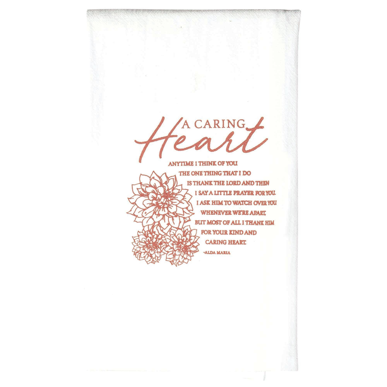 Towel A Caring Heart Floursack Cotton