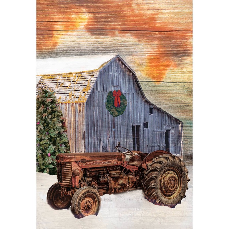 Tractor In Snow Flag