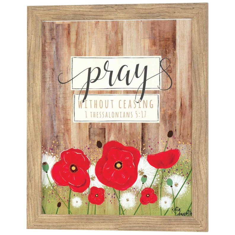 Wall Decor Poppies Pray Without Ceasing