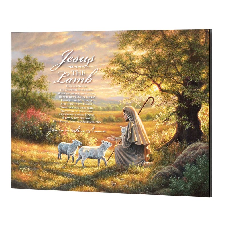 Wall Plaque Jesus And Lamb 24X18 Mdf