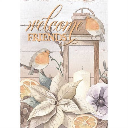 Welcome Friends Birds Garden Flag