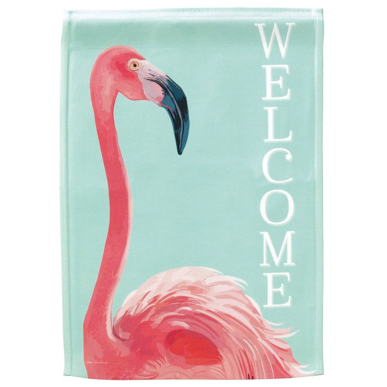 Welcome Long Neck Flamingo Print Flag Garden 