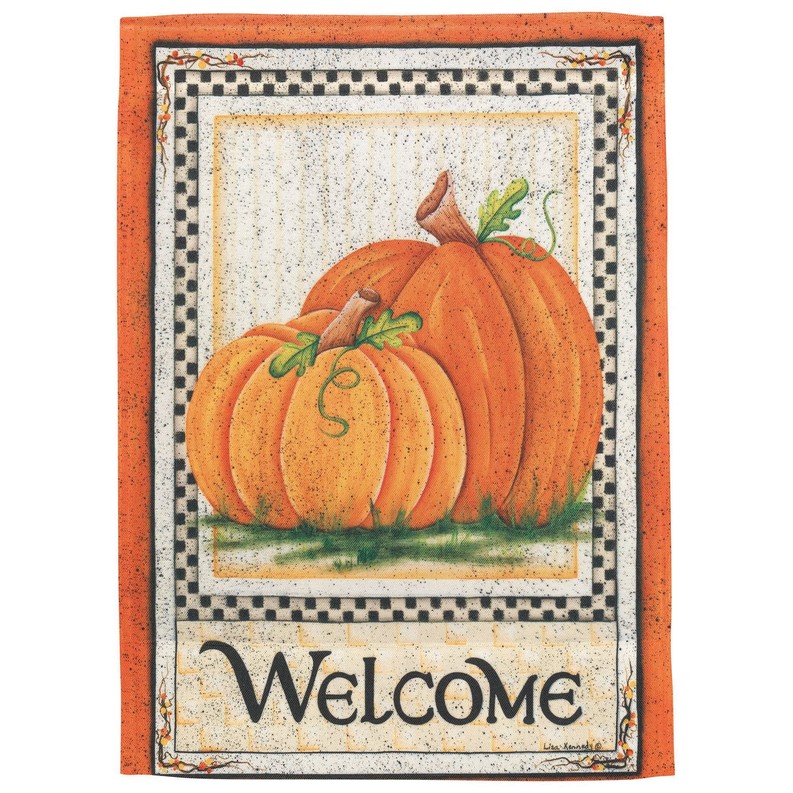 Welcome Pumpkins Print Flag