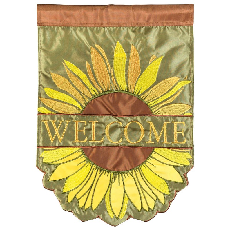 Welcome Sunflowers Flag Poly 