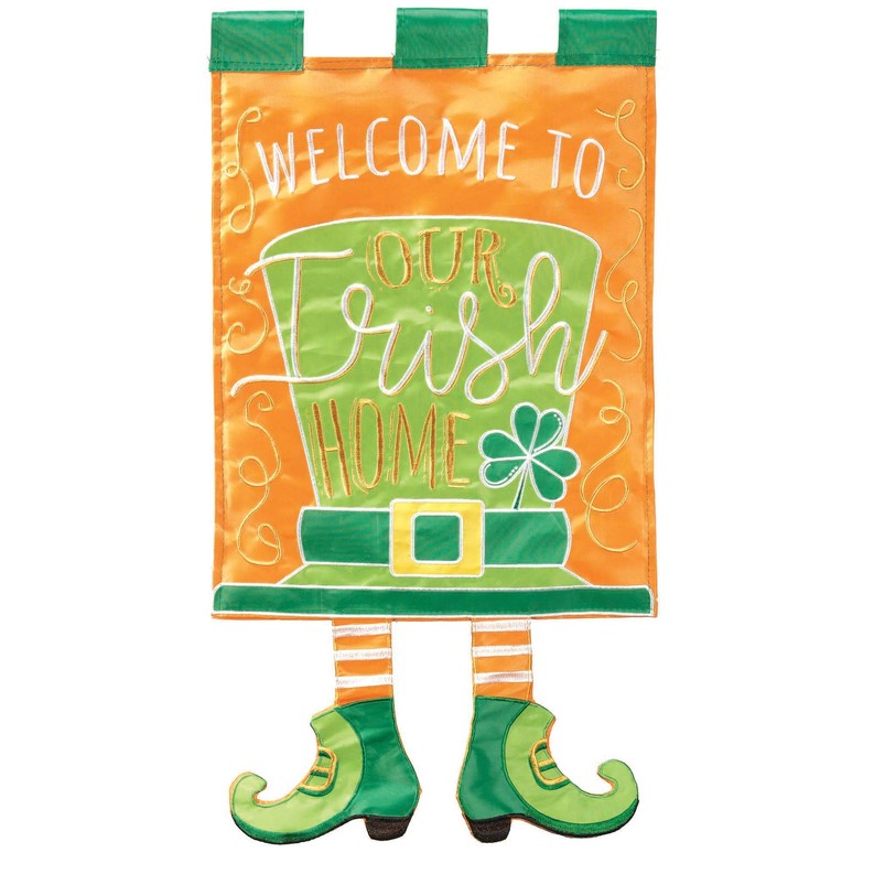 Welcome To Our Irish Home Crazy Leg Flag