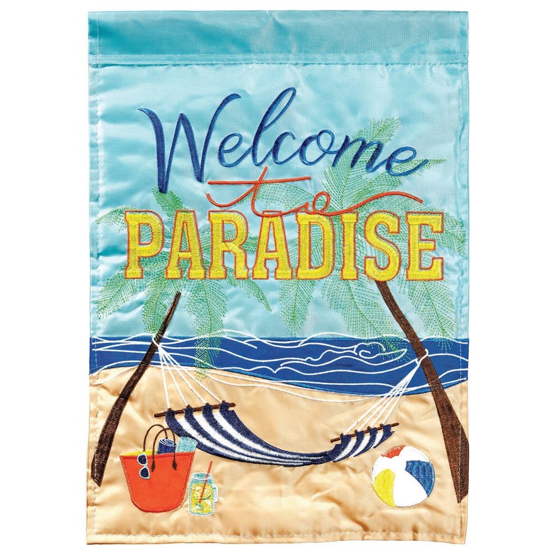 Welcome To Paradise Flag Poly Garden