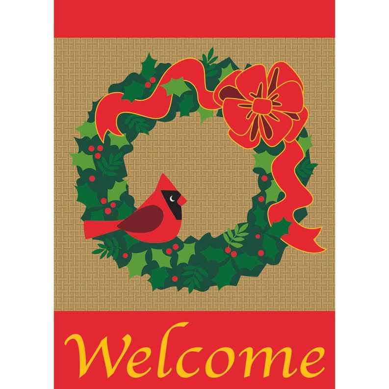 Welcome Wreath Flag