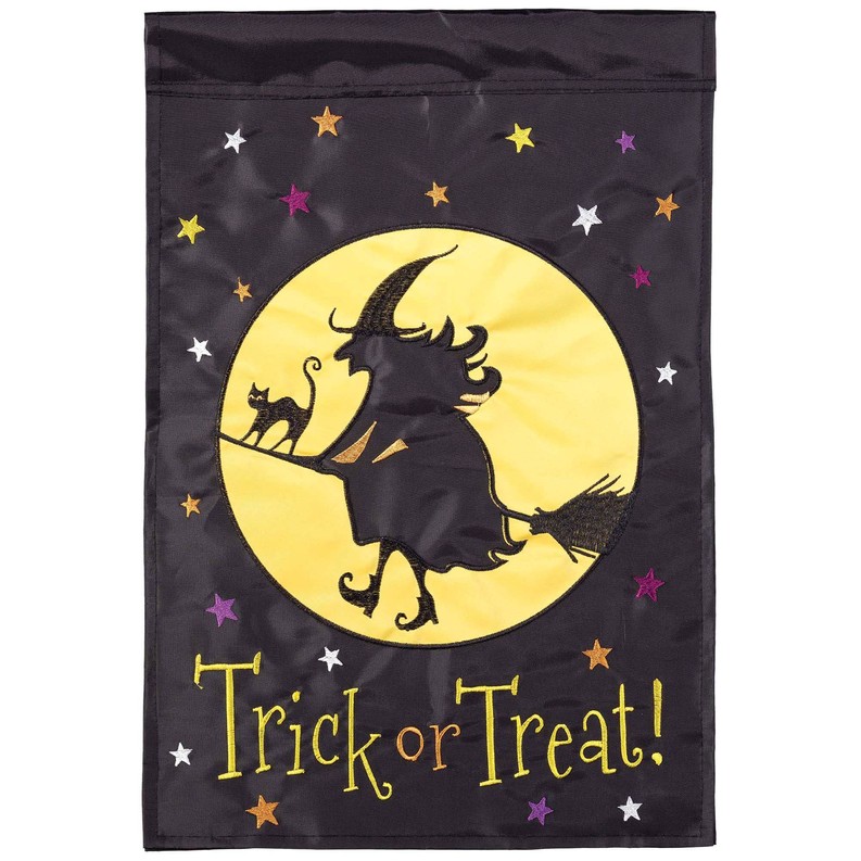 Witch Trick Or Treat Flag Poly Garden