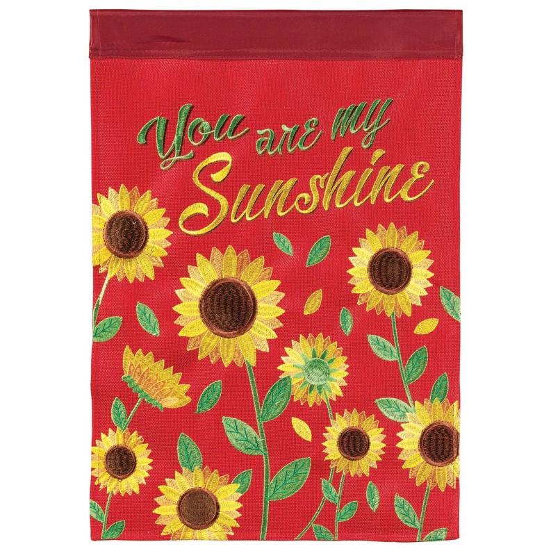You Are My Sunshine Sunflowers Burlap Flag