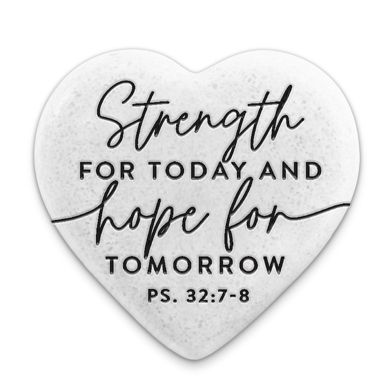 Scripture Stone Hope Heart Strength