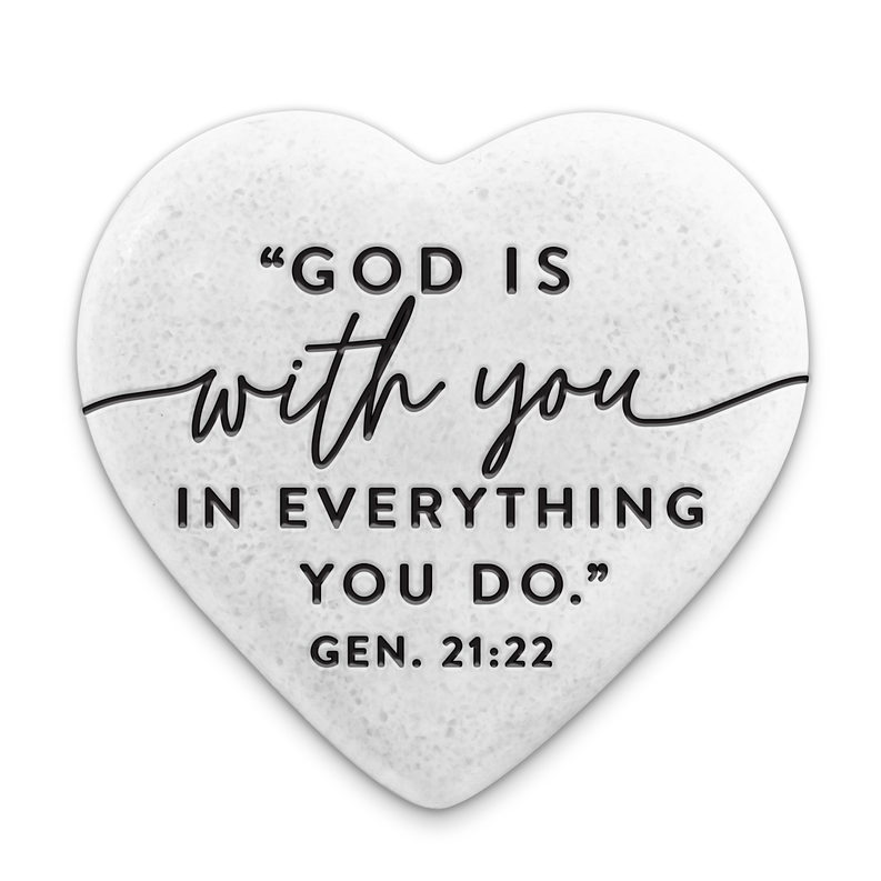 ScriptureStone Heart God With You 2.25In