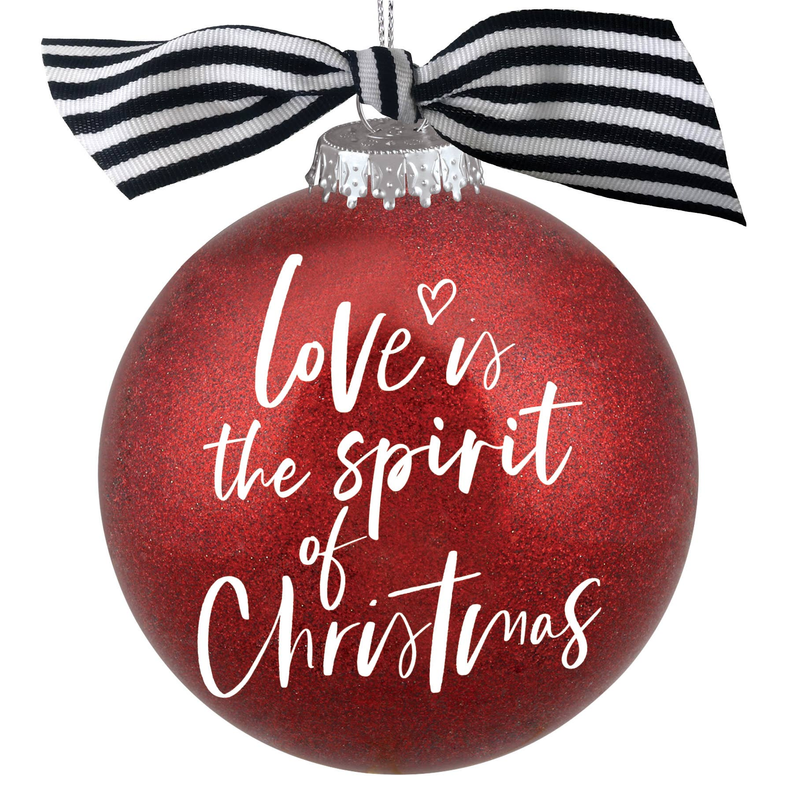 Christmas Ornament Glitter Bauble Love