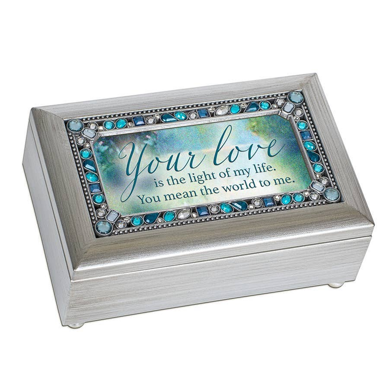 Your Love Petite Silver Jeweled Music Box