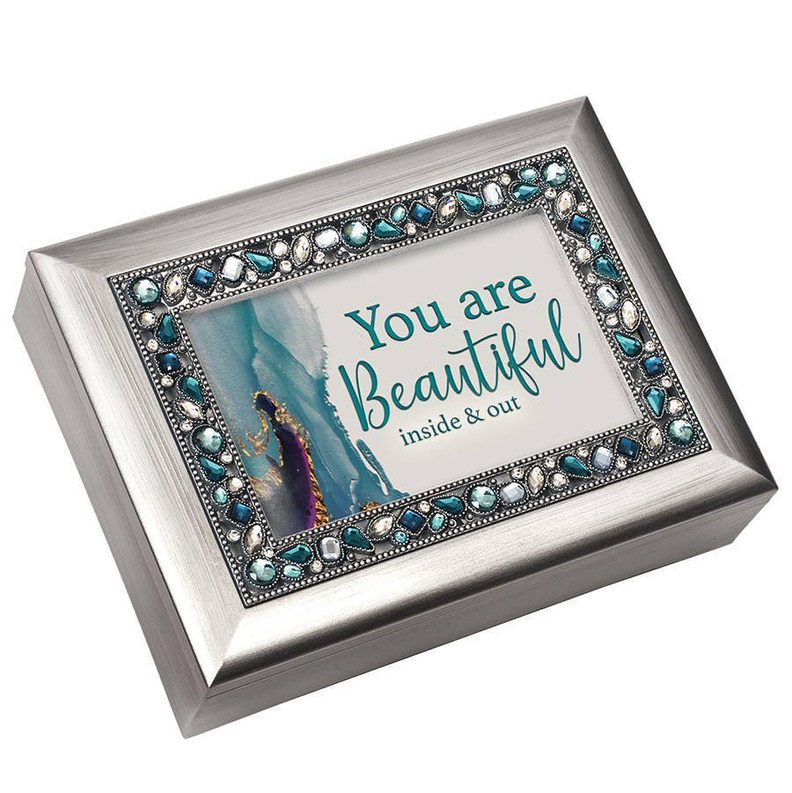 You Are Beautiful Silver Jeweled Music Box