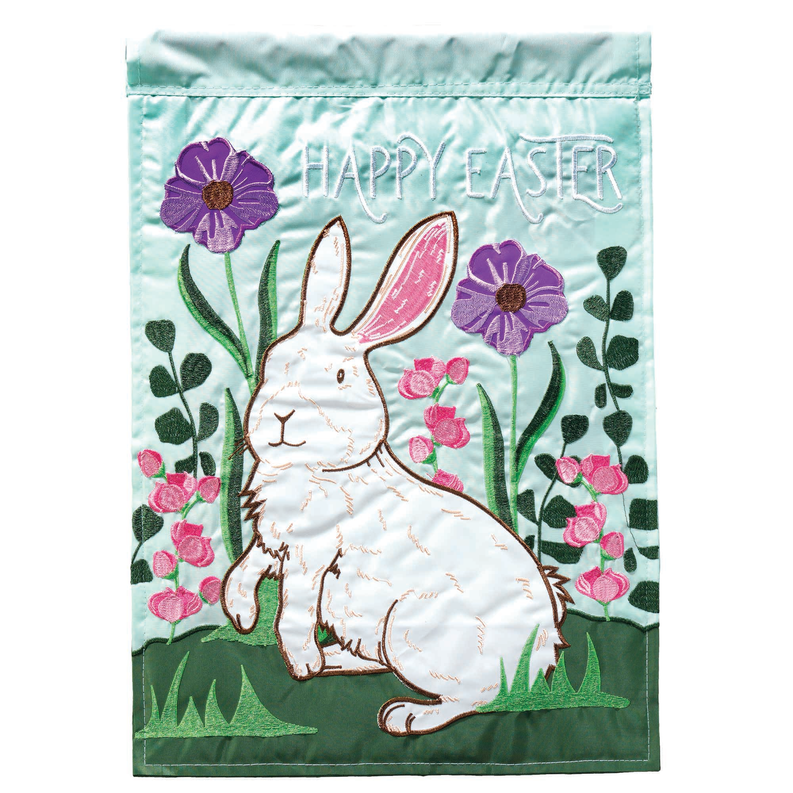 Flag Rabbit Happy Easter Polyester 13x18