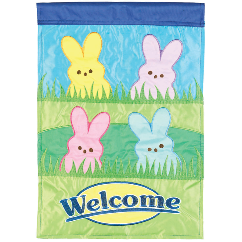 Flag Welcome Bunnies Polyester 13x18