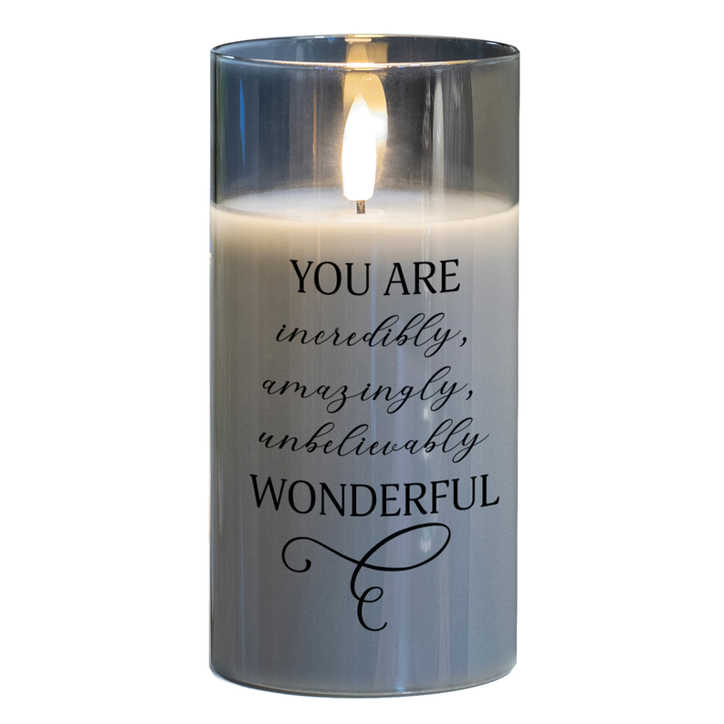 LED Candle You Are Incredibly 6in Grey