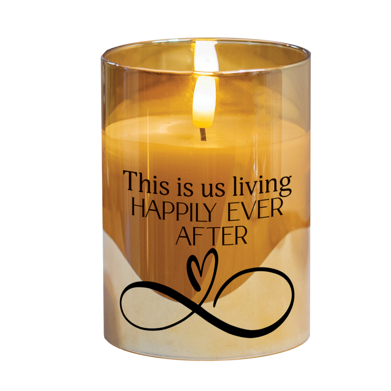 LED Candle This Is Us Living 4in Gold