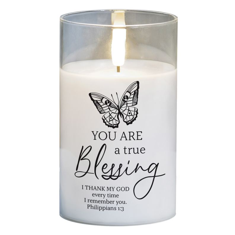 LED Candle You Are A Blessing 5in White