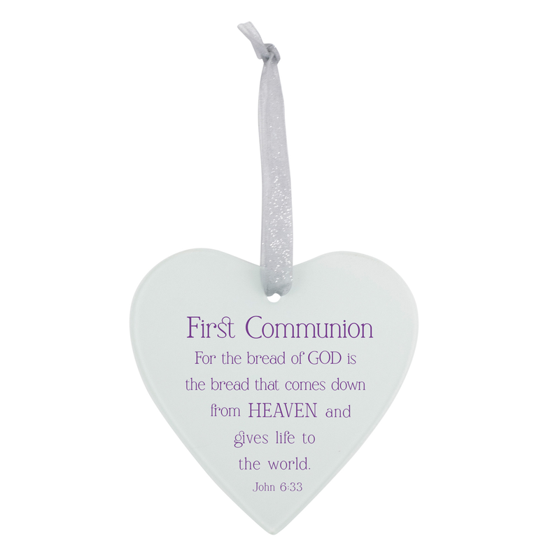 Glass Ornament Heart 1st Communion, For