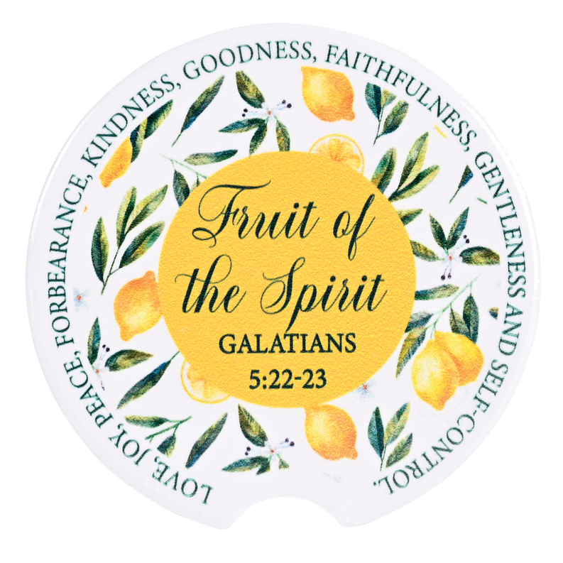 Car Coasters Fruit Of The Spirit 2 Pk