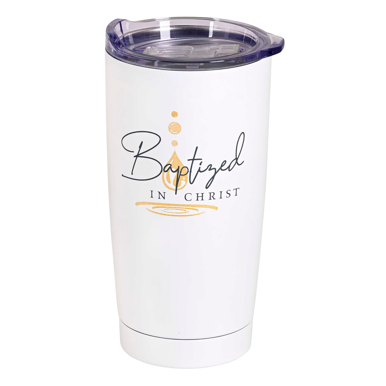 Tumbler Baptized In Christ 20 oz White