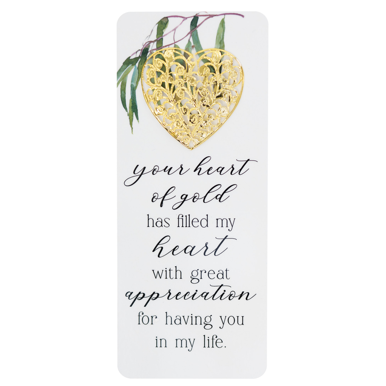 Embellished Bookcard Your Heart Of Gold