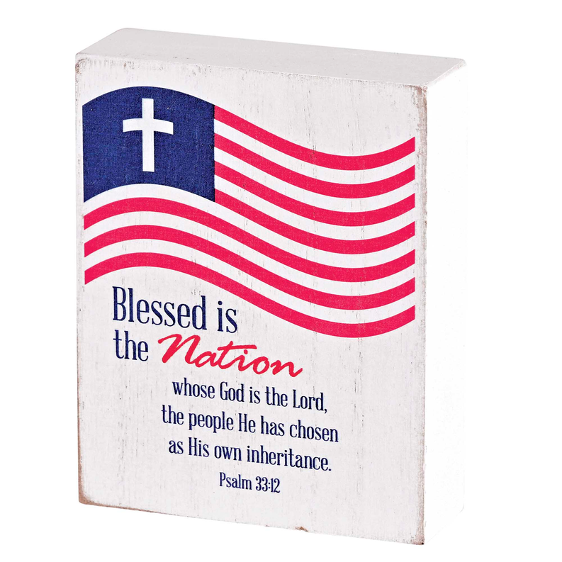 Tabletop Plaque Flag Blessed Is The