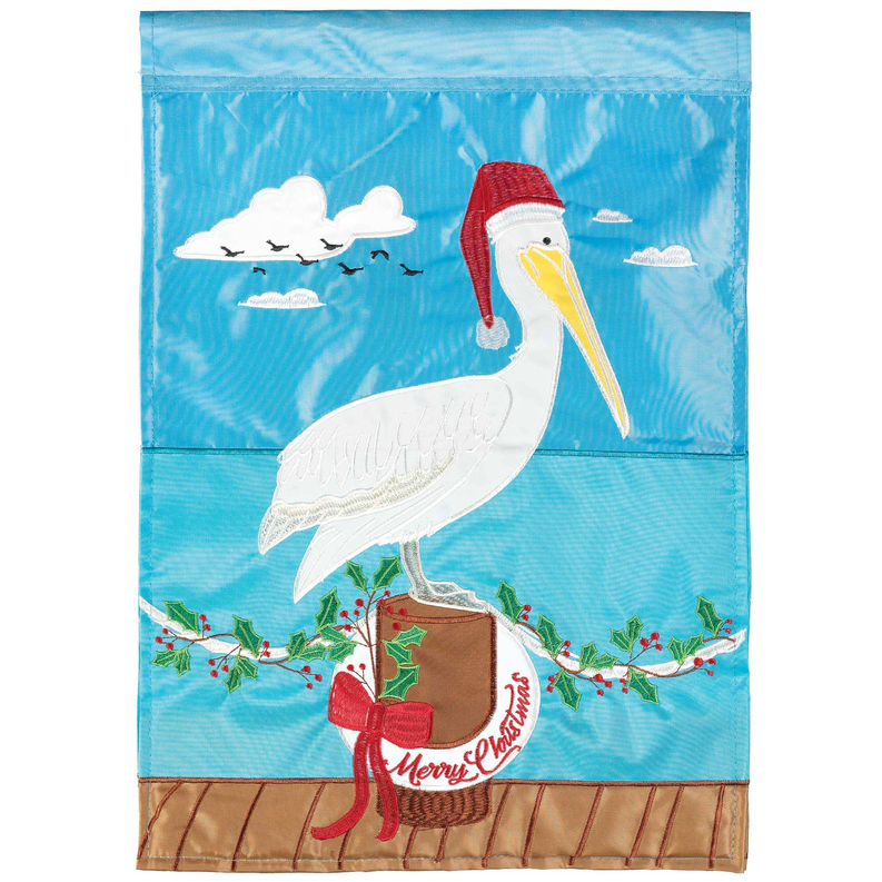 Christmas Pelican Flag Poly Garden