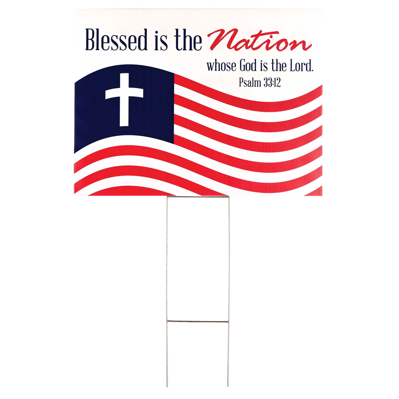 Yard Sign Flag Blessed Is The Nation