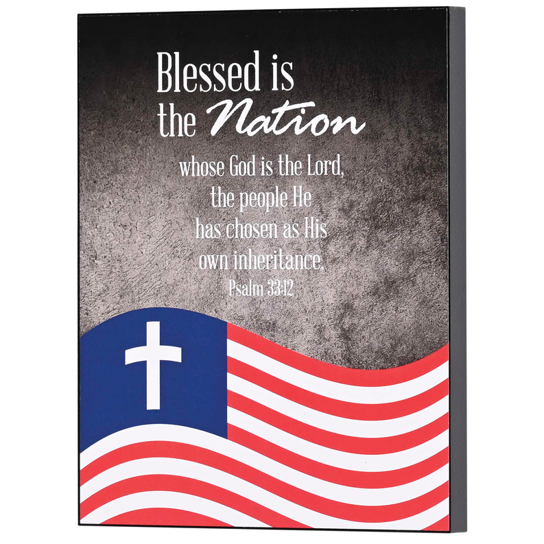 Wall Plaque Flag Blessed Is Nation