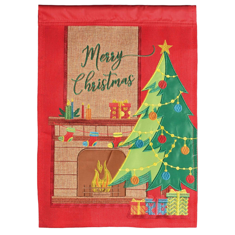 Flag Tree Merrychristmas Polyester
