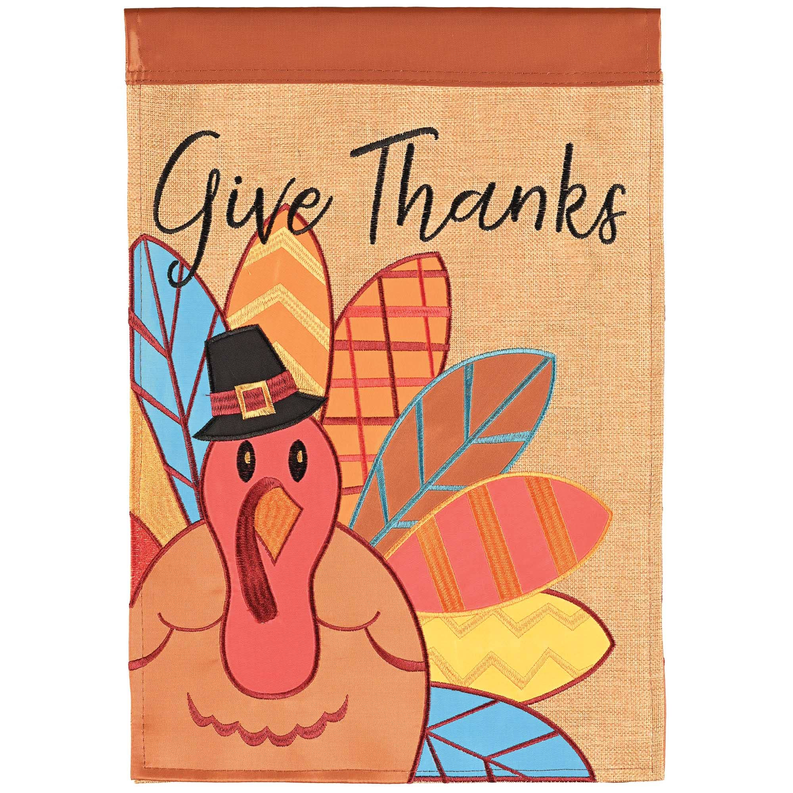 Flag Turkey Give Thanks Polyester