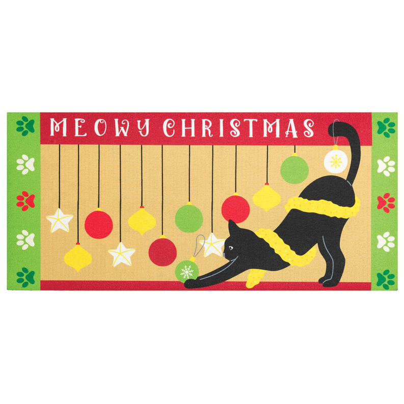 Doormat Insert Cat Meowy Christmas