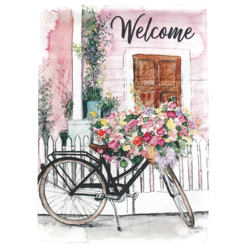 Welcome Spring Bike Ride Print Flag