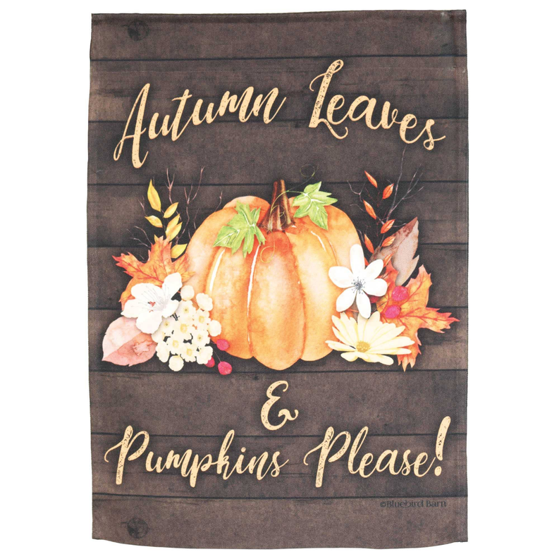 Flag Autumn Leaves And Pumpkins
