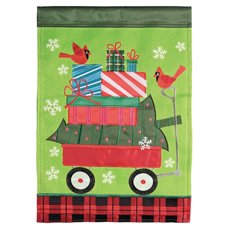 Flag Christmas Wagon Polyester