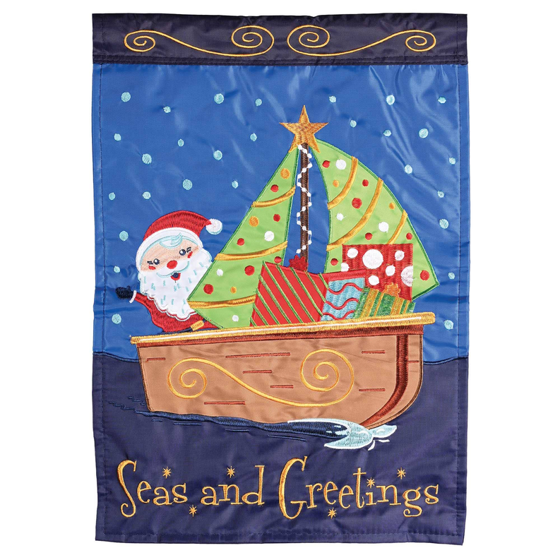 Flag Merry Christmas Sailboat