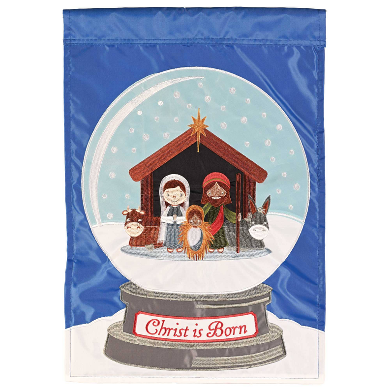 Flag Nativity Snowglobe