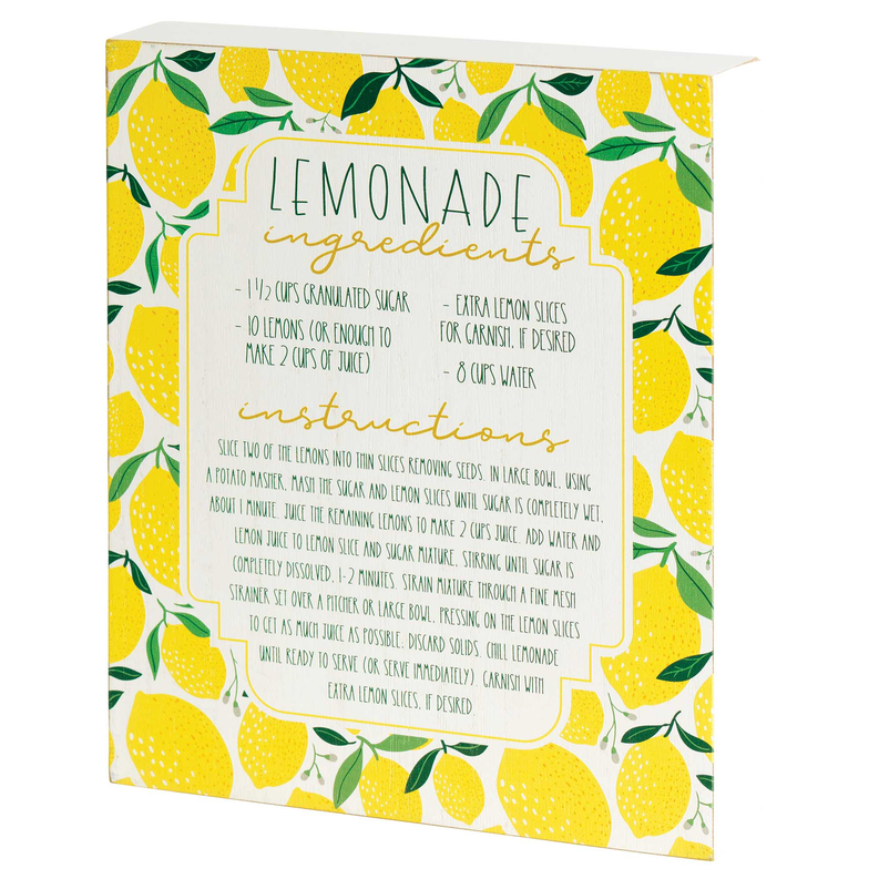 Tabletop Plaque Lemonade Recipe