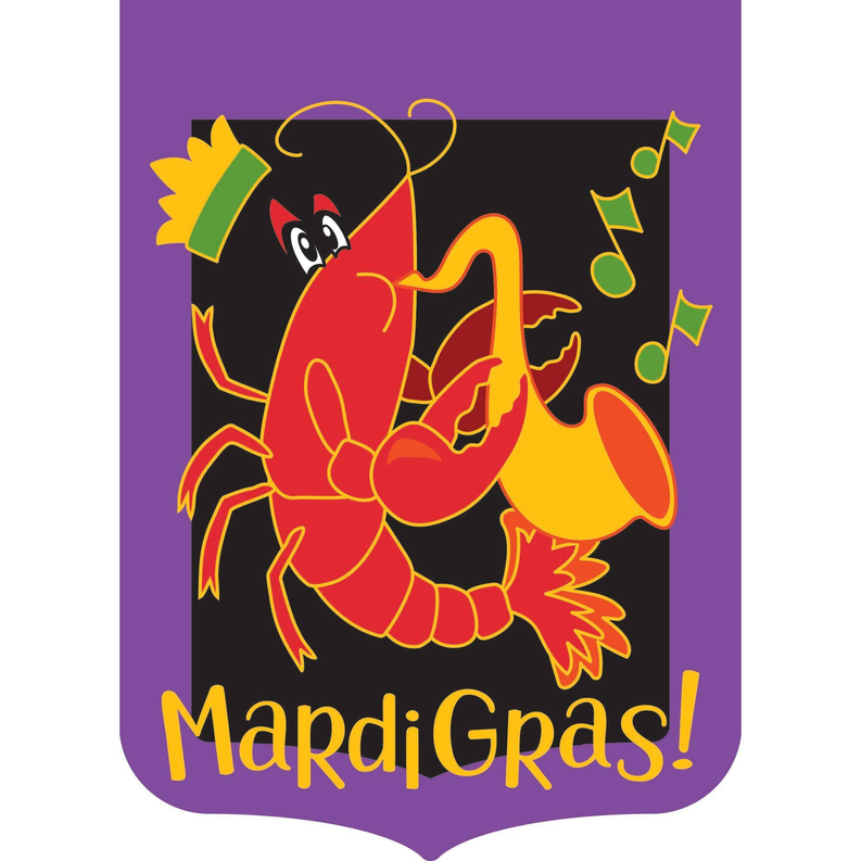 Garden Crawfish Mardi Gras Flag