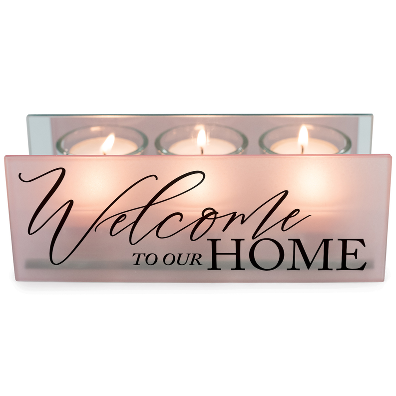 Tealight Welcome To Our Home Blush