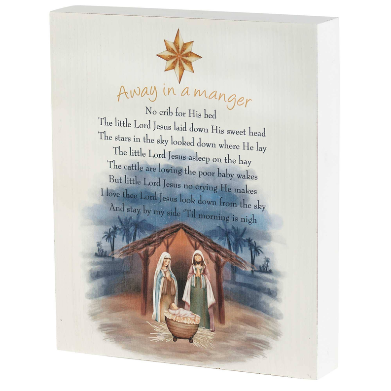 Wall/Tabletop Plaque Away In A Manger