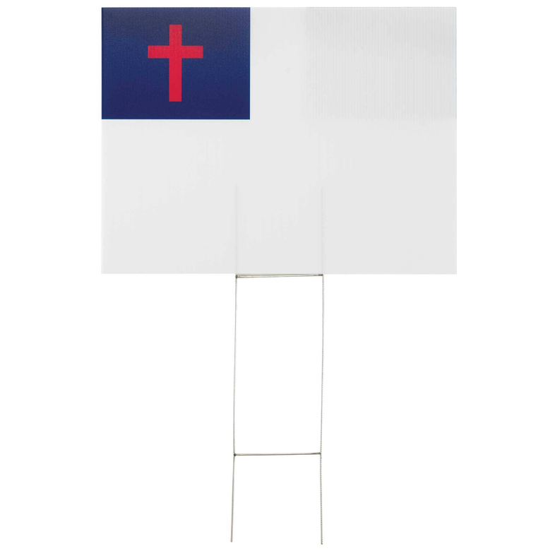 Yard Sign Christian Flag