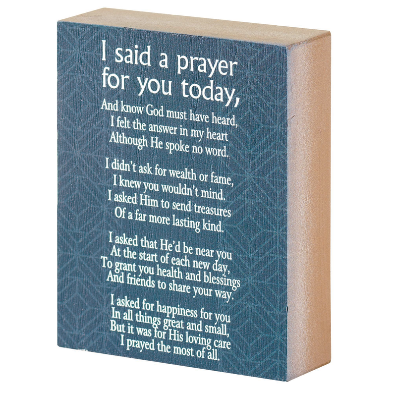 Tabletop Plaque I Said A Prayer Navy