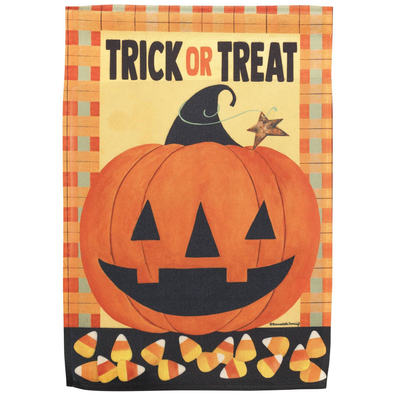 Jack-O-Lantern Garden Print Flag