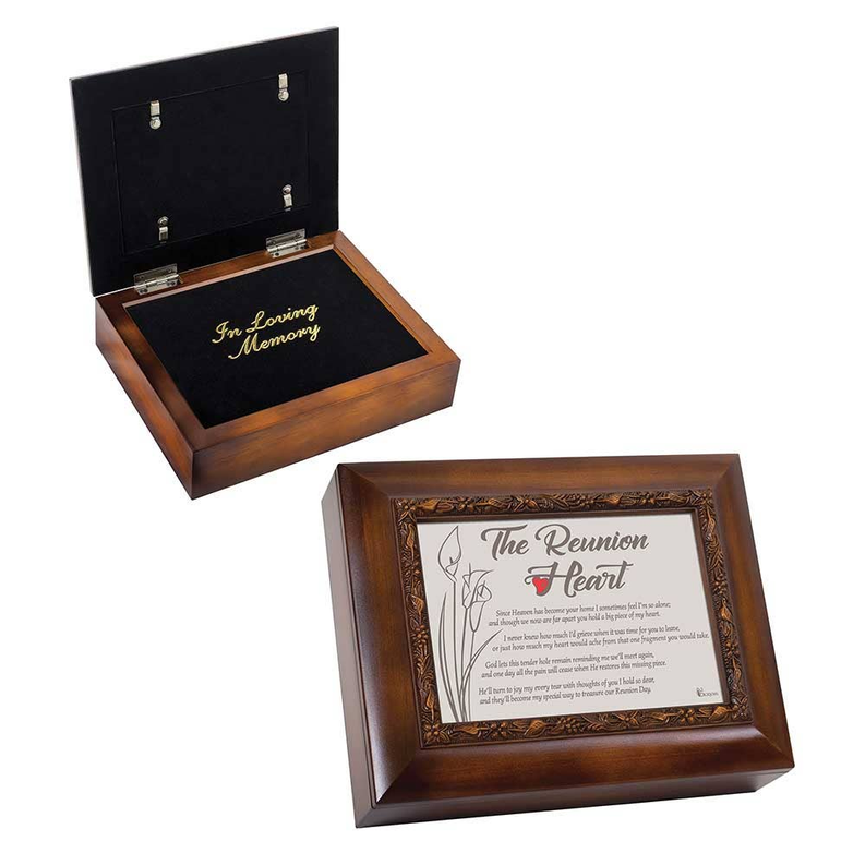 10''X8''X3'' Urn Reunion Heart Walnut Box