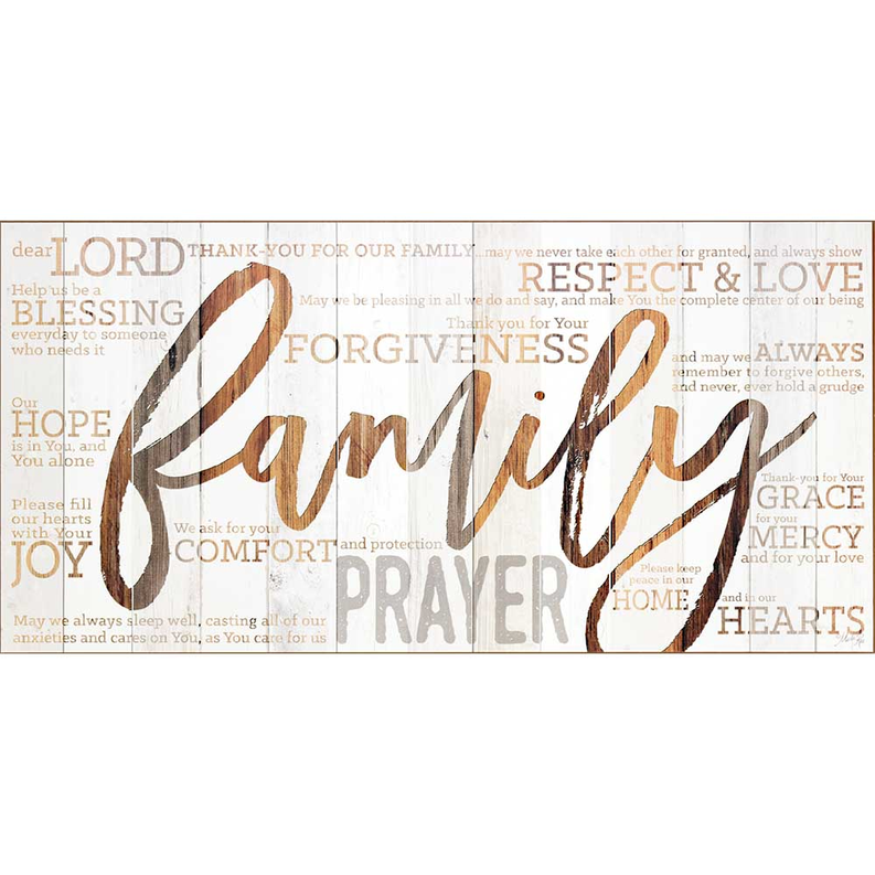 PLQ WALL FAMILY PRAYER MDF 24X12