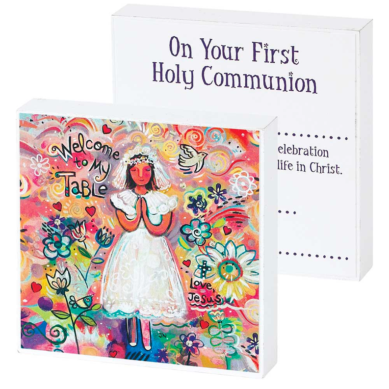 PLQ DBL SD FIRST HOLY COMMUNION MDF 4X4