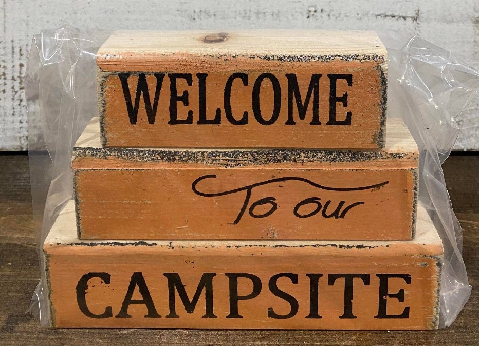Welcome To Our Campsite Blocks